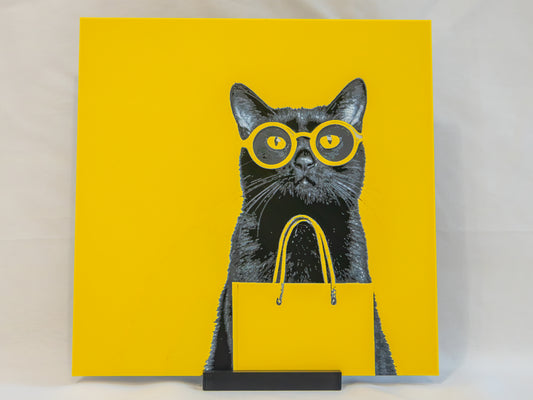 Shopping Cat — Layered 3D Art