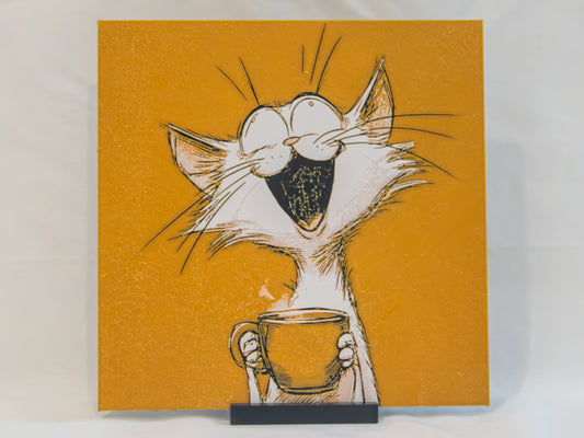 Coffee Cat — Layered 3D Art