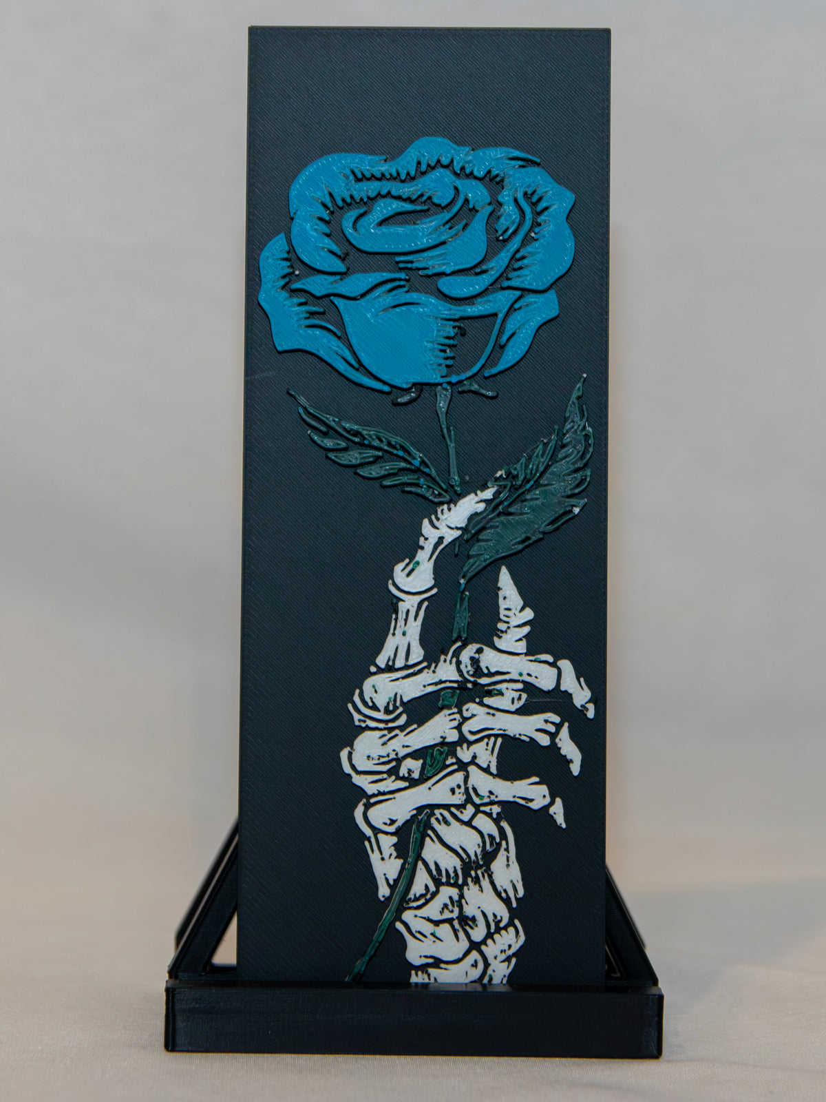 Blue Rose with Skelton Hand Bookmark