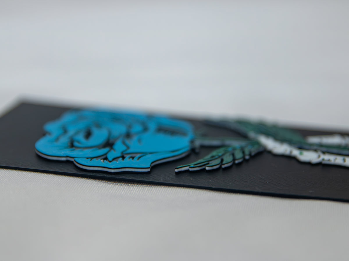 Blue Rose with Skelton Hand Bookmark