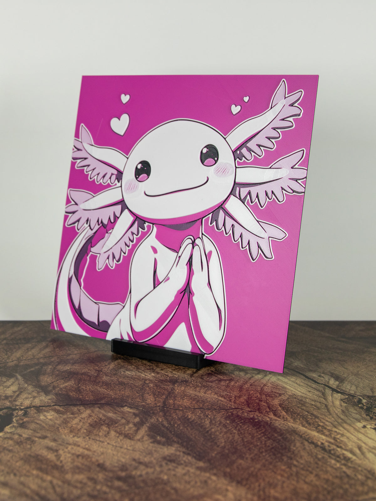 Axolotl Love – Layered 3D Wall Art