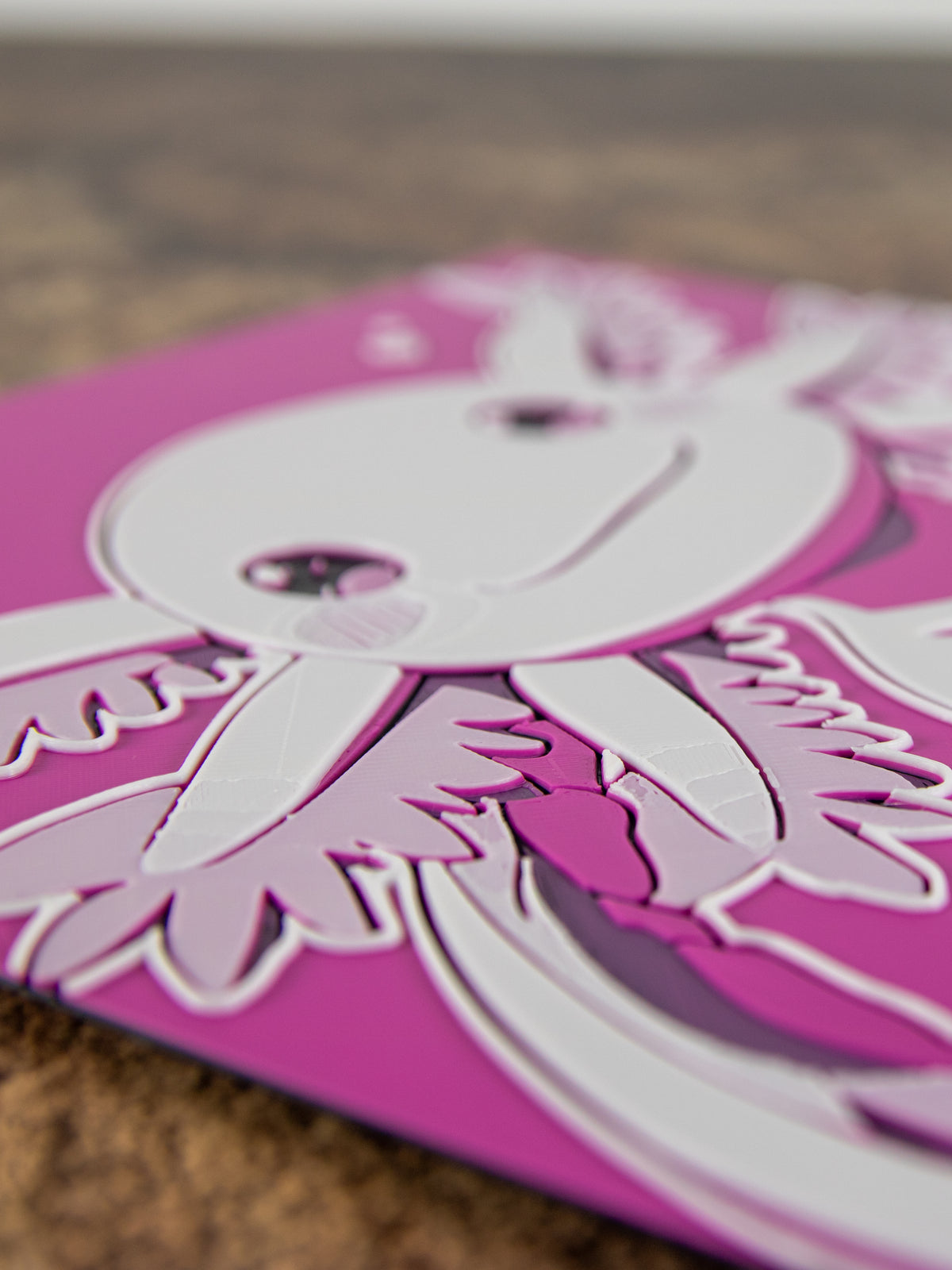 Axolotl Love – Layered 3D Wall Art